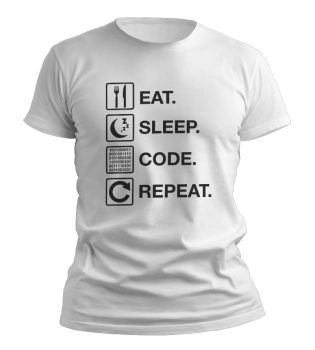 تیشرت برنامه نویسی(Programmer) طرح خوردن,خوابیدن,کد,تکرار